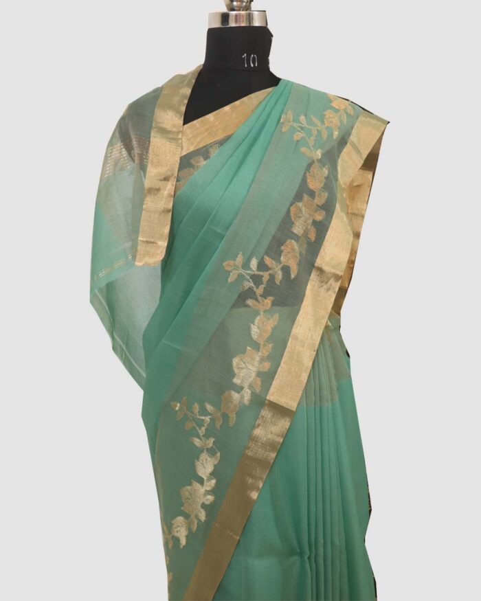 Sung Hills- Chanderi Jaal Border Saree