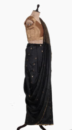 Mogra Buta Black Chanderi Saree - Sung Hills
