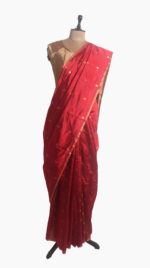Red Mogra Chanderi Saree