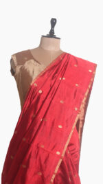 Red Mogra Chanderi Saree