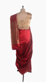 Red Mogra Chanderi Saree