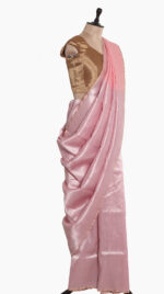 Pink Zigzag Chanderi saree