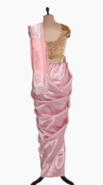 Pink Zigzag Chanderi saree