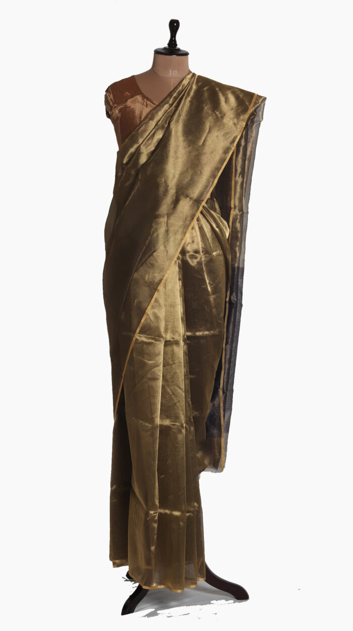 Golden Metallic tissue SIlk Saree