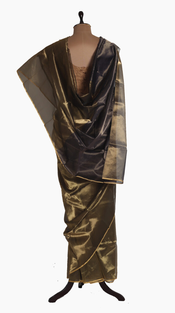 Golden Metallic tissue SIlk Saree