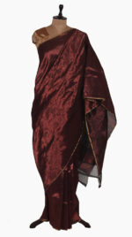 Copper Zigzag Chanderi Saree
