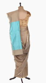 skyblue Plain Chanderi Saree