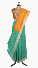 Golden Square Leaf Chanderi Saree