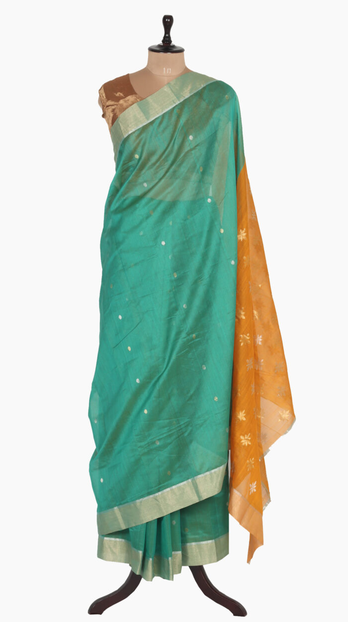 Square Leaf Chanderi Saree - Image 7