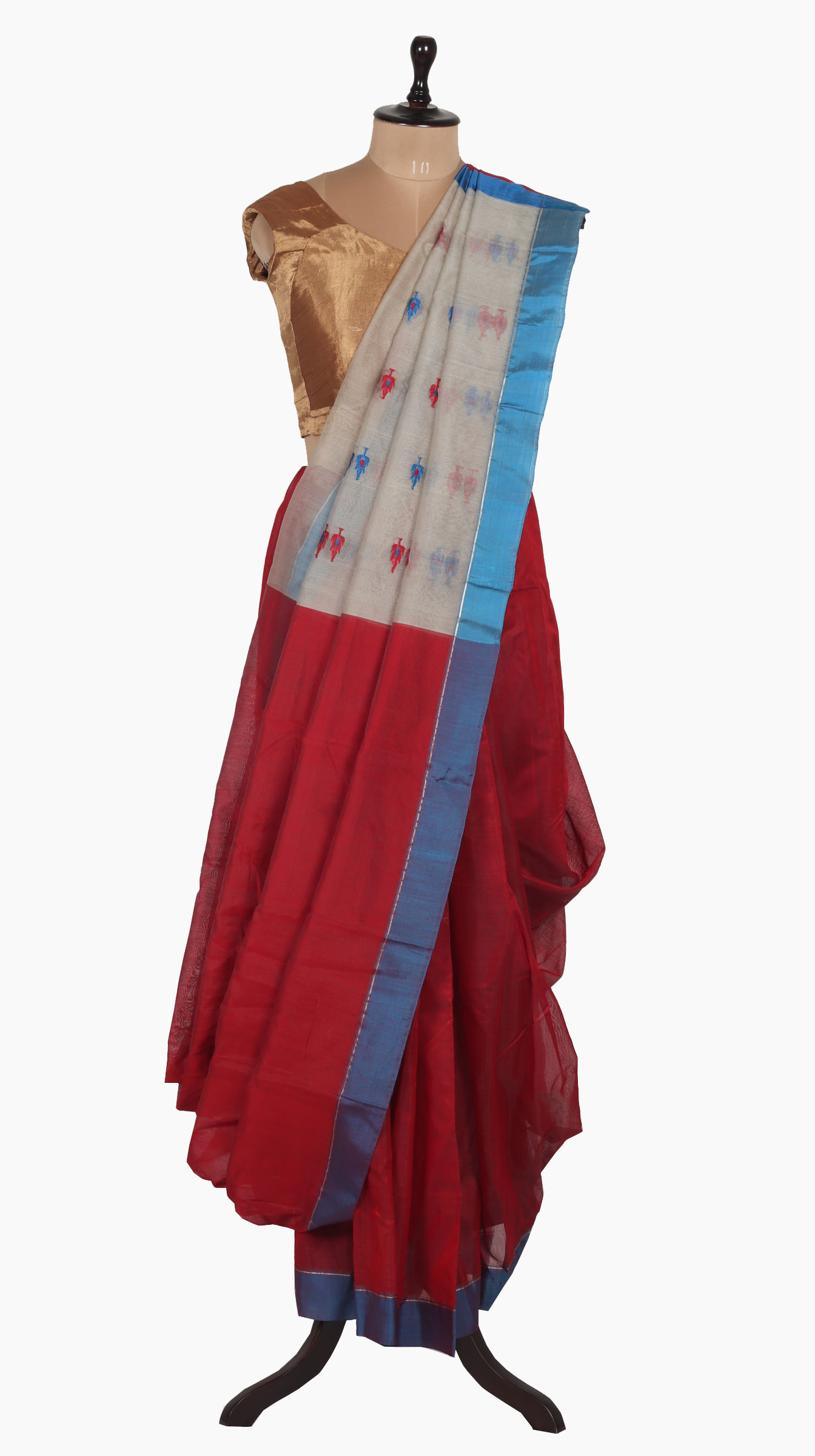 IMG_5907 Maroon Two Leaf Saree