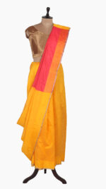 TurmericYellow Plain Chanderi Saree