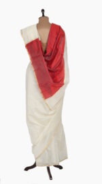 OffWhite plain chanderi saree