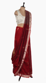 TwoFlowers Red Chadnderi Saree