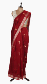 TwoFlowers Red Chadnderi Saree