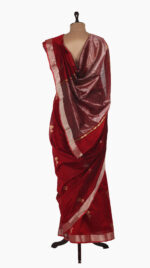 TwoFlowers Red Chadnderi Saree
