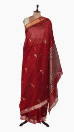 TwoFlowers Red Chadnderi Saree