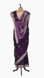 Purple Hibiscus Chanderi Saree