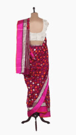Colorfull Polkadot Chanderi Saree
