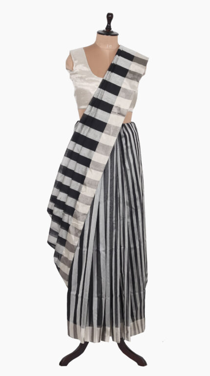 UpDown Stripe Chanderi Saree
