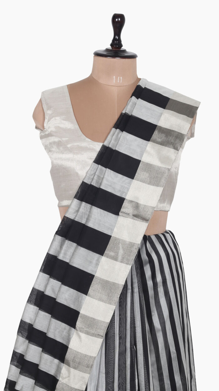 UpDown Stripe Chanderi Saree