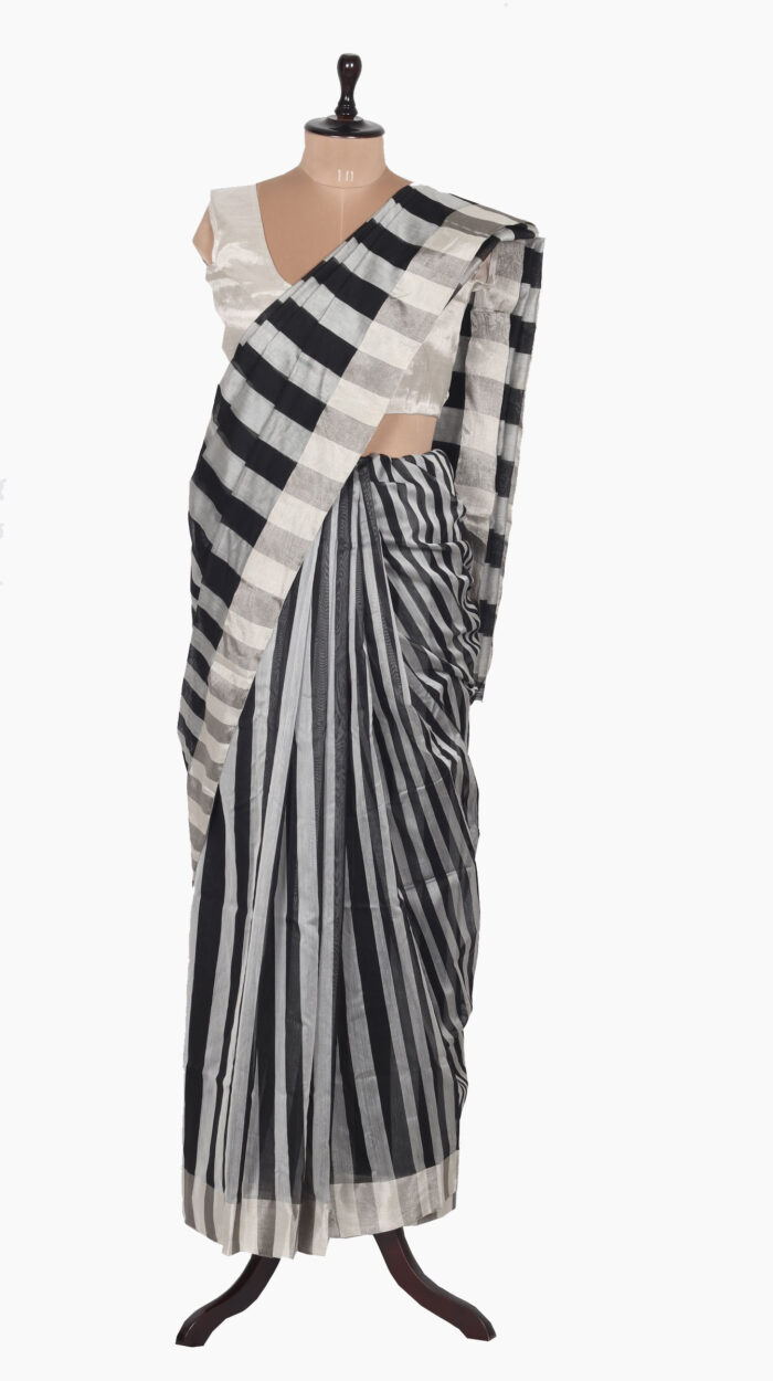 UpDown Stripe Chanderi Saree
