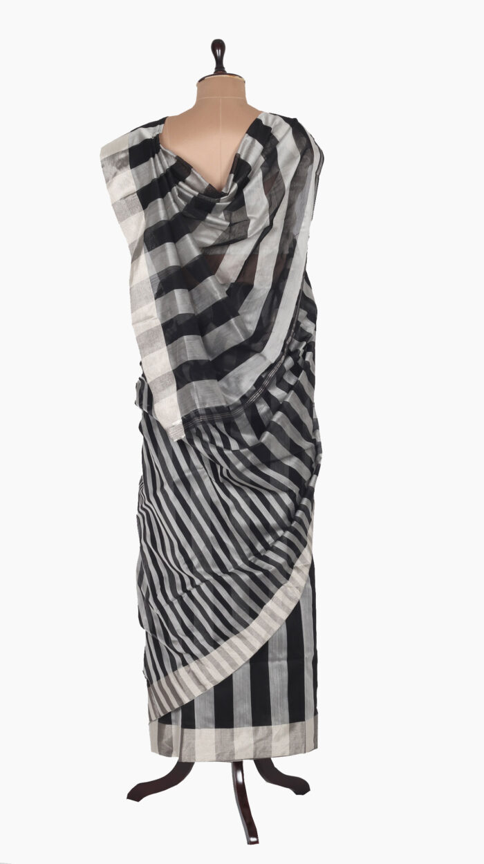 UpDown Stripe Chanderi Saree