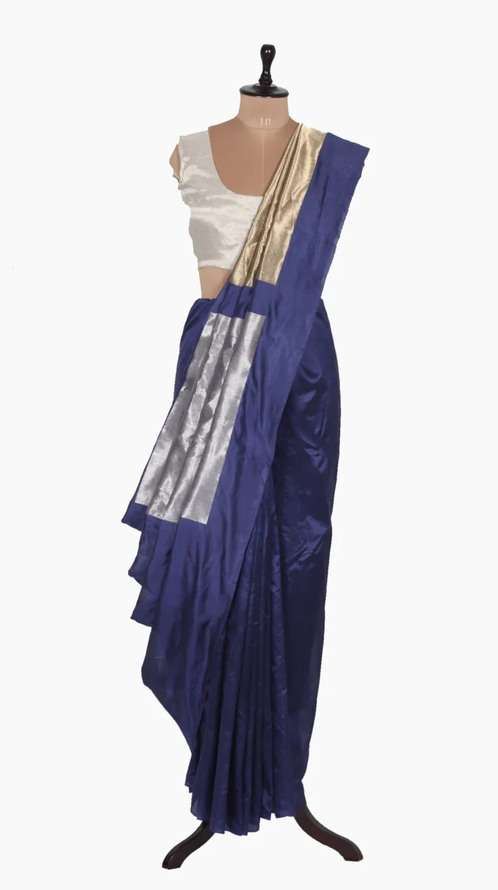 Golden Silver Pallu Chanderi Silk Saree