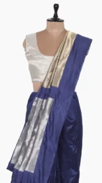 Golden Silver Pallu Chanderi Silk Saree