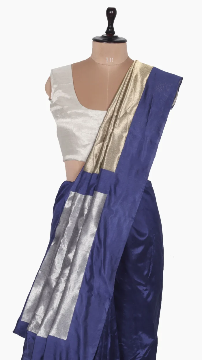 Golden Silver Pallu Chanderi Silk Saree