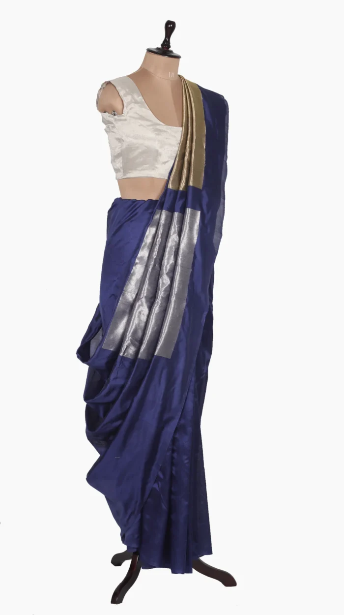 Golden Silver Pallu Chanderi Silk Saree