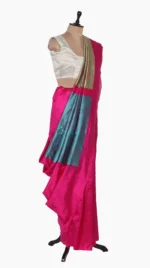 Golden SkyBlue Pallu Chanderi Saree