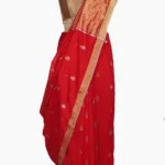 Golden Silver Buta Red Chanderi Saree