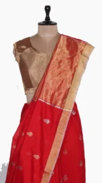 Golden Silver Meena Buta Chanderi Saree