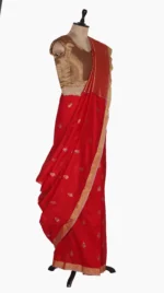 Golden Silver Meena Buta Chanderi Saree