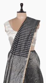 Up-Down Geometry Chanderi Silk Saree