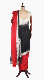 Mashru Red Border Black Chanderi Saree