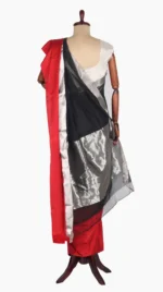 Mashru Red Border Black Chanderi Saree