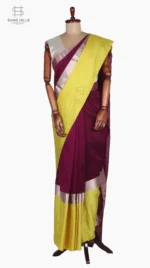 Mashru Lemon Yellow and Jamuni Chanderi Saree