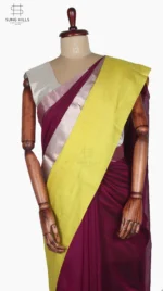 Mashru Lemon Yellow and Jamuni Chanderi Saree