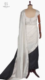 Mashru Black Border And Off-white Chanderi Saree