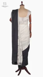 Mashru Black Border And Off-white Chanderi Saree