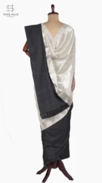 Mashru Black Border And Off-white Chanderi Saree