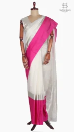 Mashru Raani Pink and Off White Chanderi Saree