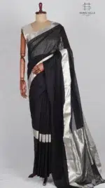 Mashru Black Chanderi Silk Saree