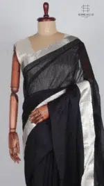 Mashru Black Chanderi Silk Saree