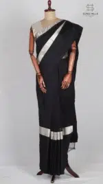 Mashru Black Chanderi Silk Saree