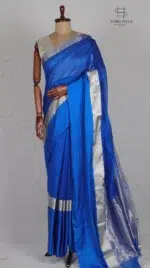 Mashru Blue Chanderi Silk Saree