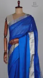 Mashru Blue Chanderi Silk Saree