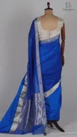 Mashru Blue Chanderi Silk Saree