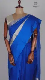 Mashru Blue Chanderi Silk Saree